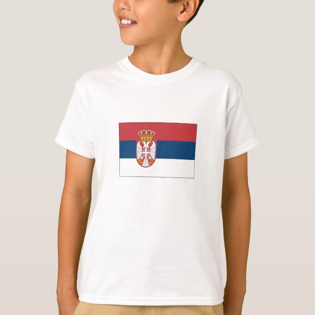 Serbiens flagga t shirt (Framsida)