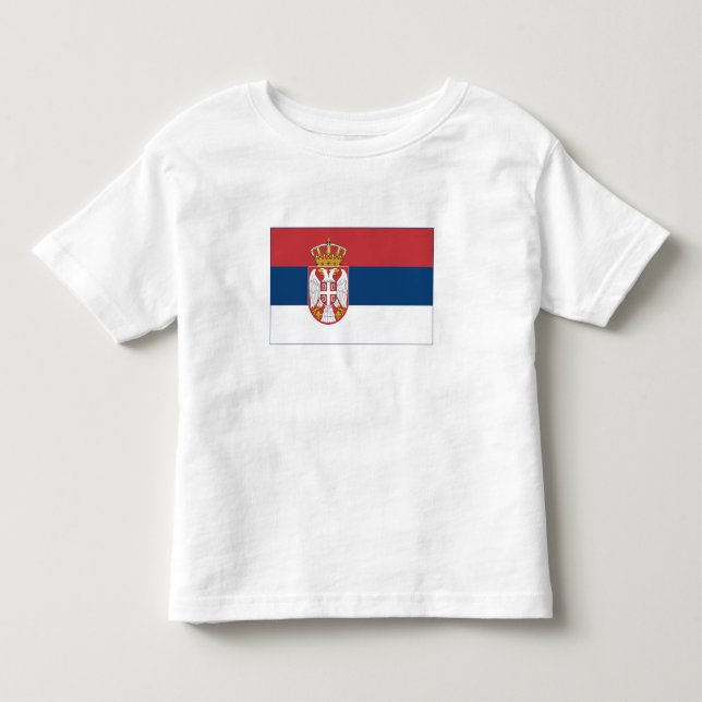 Serbiens flagga t shirt (Framsida)