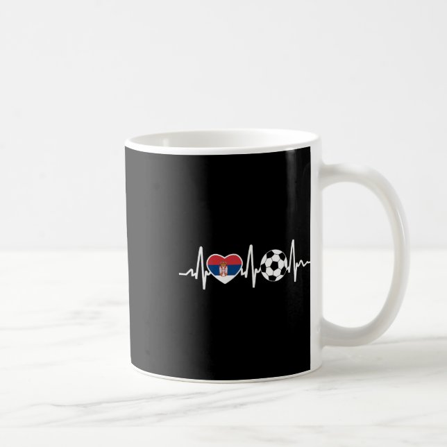 Serbiens flagga tröja fotboll fotboll serbisk fan  kaffemugg (Höger)