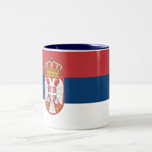 Serbiens flagga Två-Tonad mugg