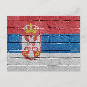 Serbiens flagga vykort