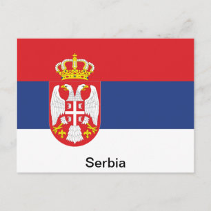 Serbiens flagga vykort