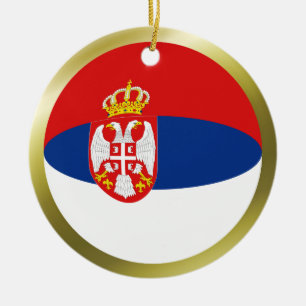 Serbiens flaggprydnad julgransprydnad keramik