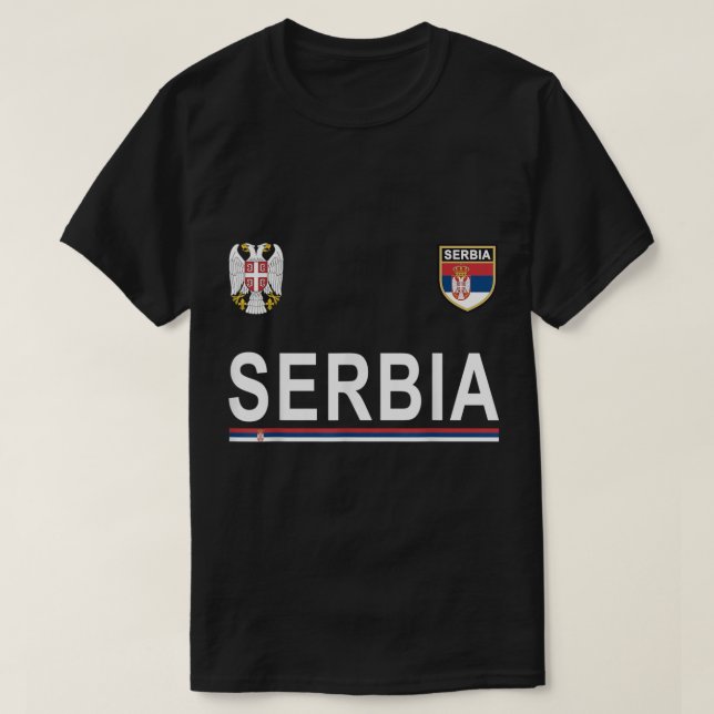Serbiens fotbollsspelare - Serbiska fotbollsmatche T Shirt (Design framsida)