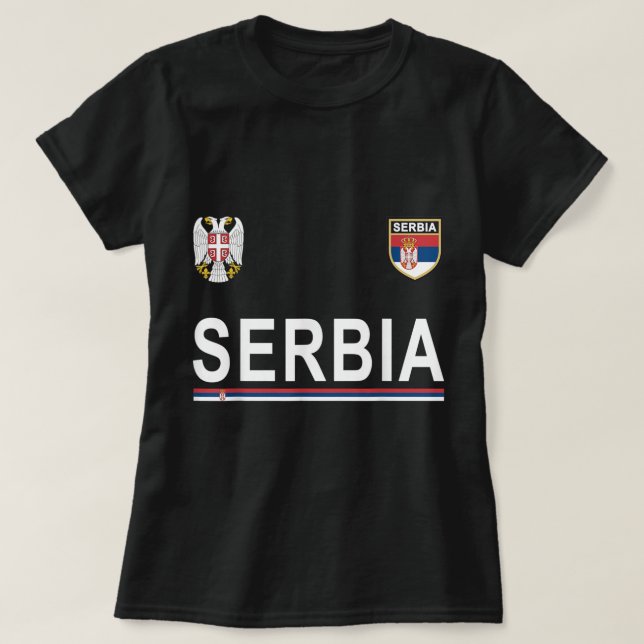 Serbiens fotbollsspelare - Serbiska fotbollsmatche T Shirt (Design framsida)