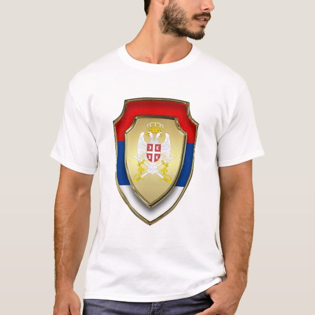 Serbiens medeltida sköld Serbien jackar om arm 2 T Shirt (Framsida)