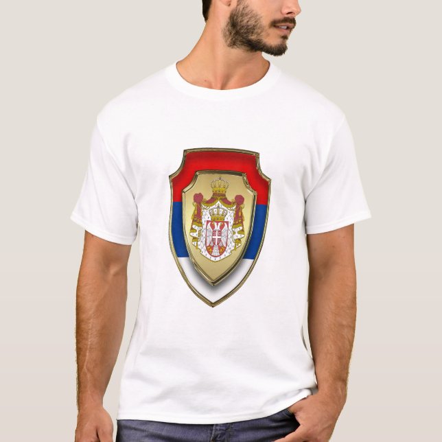 Serbiens medeltida sköld Serbien jackar om arm ny  T Shirt (Framsida)