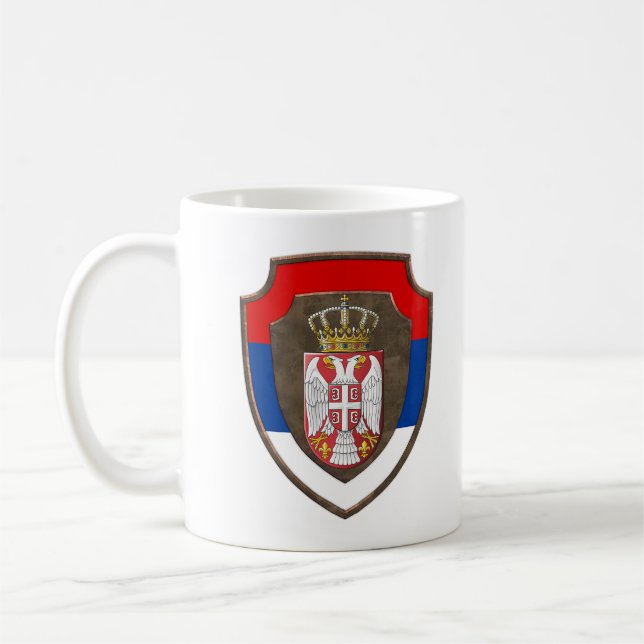 Serbiens medeltida sköld Serbien jackar om ny arm Kaffemugg (Vänster)