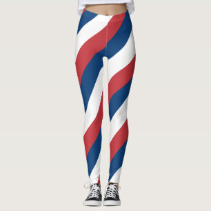 Serbiens nationella Flagga Färg diagonal strimlad Leggings