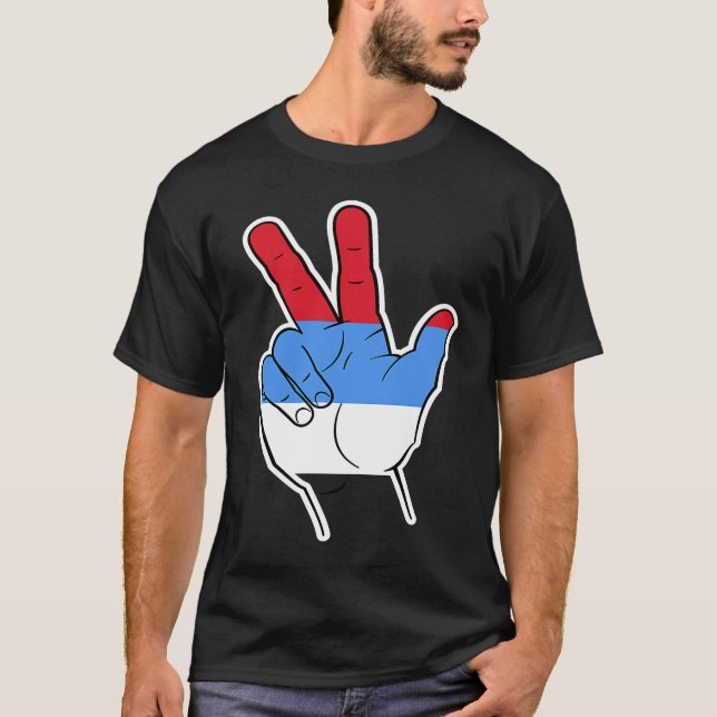 Serbiens Salute T Shirt (Framsida)