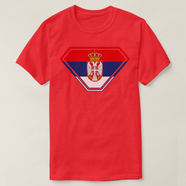 Serbiens superströmsdrivna Shield T Shirt (Design framsida)