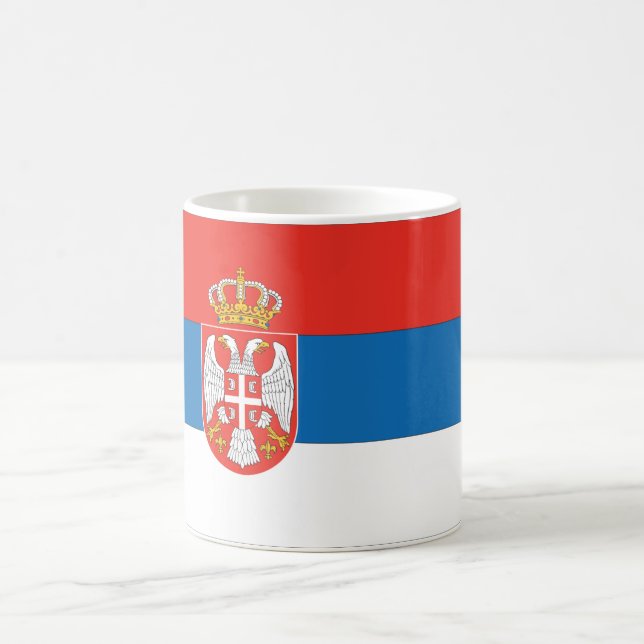 Serbisk flagga kaffemugg (Center)