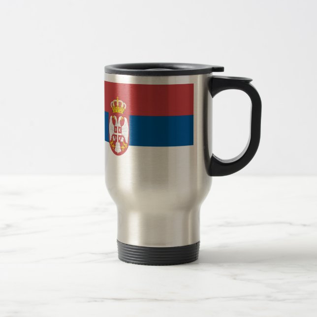 Serbisk flaggatravel mug resemugg (Höger)