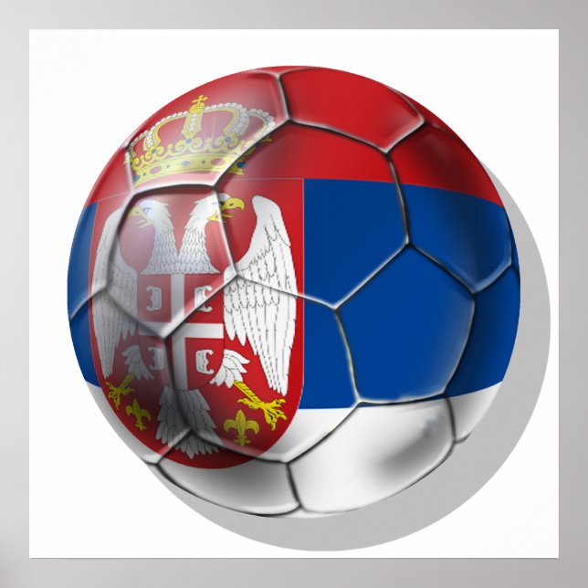 Serbisk fotboll 2014 vm boll älskare Srbija Poster (Framsidan)