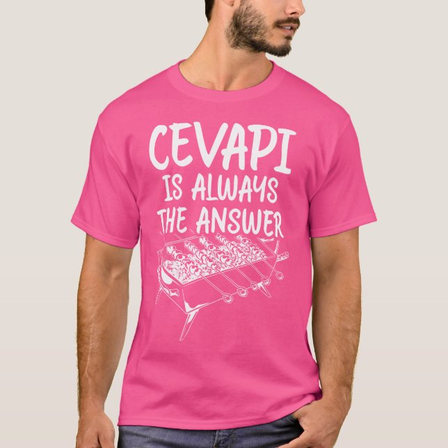 Serbisk mat Cevapi Hrvatska Balkan mat Cevapcici T Shirt (Framsida)