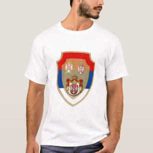 Serbisk medeltida sköld Serbiens statsvapen Srb T Shirt