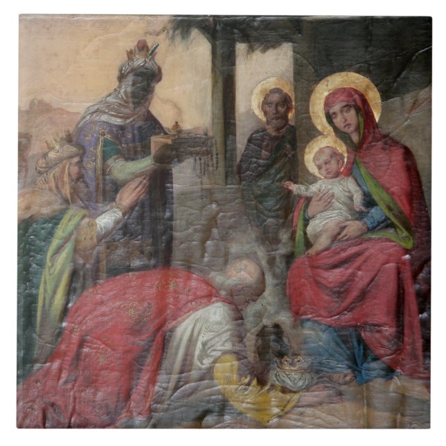 Serbisk-ortodox ikonografi i Valjevo kyrka. - Kakelplatta (Framsidan)