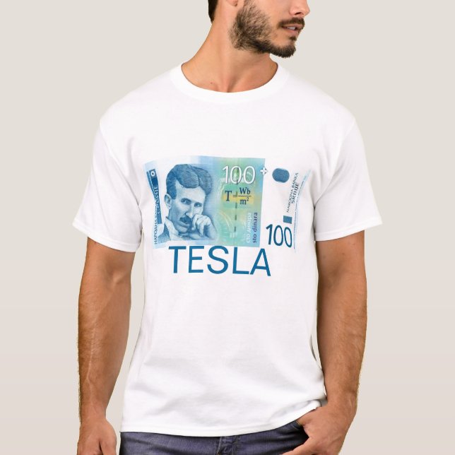 Serbisk valuta v1 för Nikola Tesla skjorta T-shirt (Framsida)