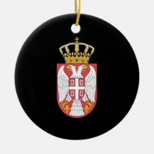 Serbisk vapensköld julgransprydnad keramik