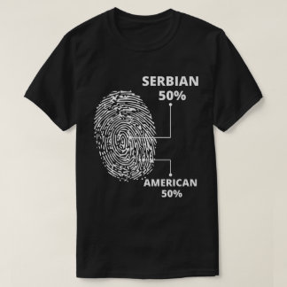 Serbiska amerikanska fingeravtryck t shirt