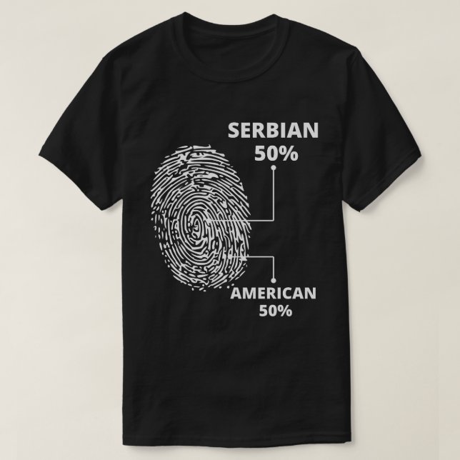 Serbiska amerikanska fingeravtryck t shirt (Design framsida)