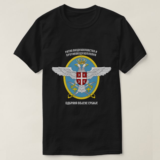 Serbiska armén Luft Force Serbiens Flagga väpnade  T Shirt (Design framsida)