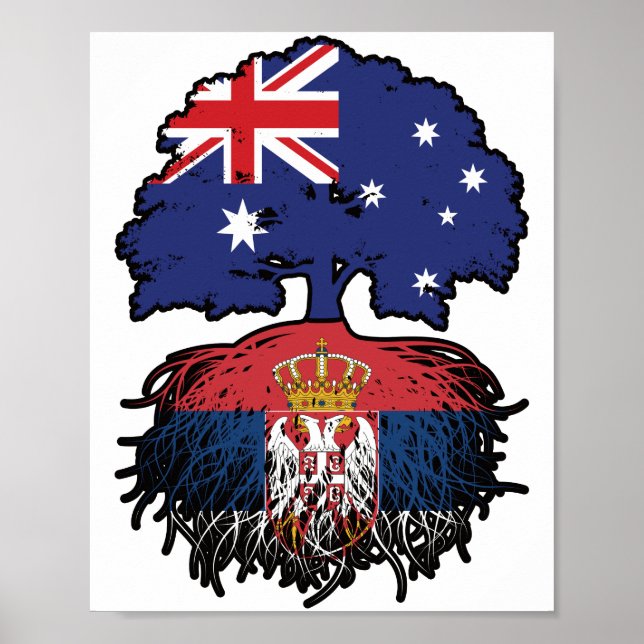 Serbiska australiska Australiens Träd-rötter Poster (Framsidan)