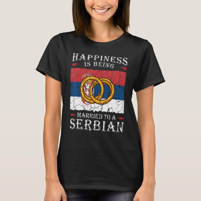 Serbiska Bröllop Republiken Serbien Heritage Flagg T Shirt (Framsida)