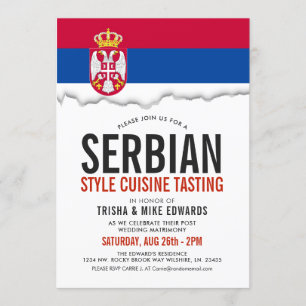 Serbiska Cuisineet   Party Flagga Vita Inbjudan