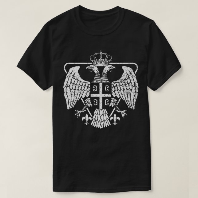 Serbiska Eagle Jackar om Arm T Shirt (Design framsida)