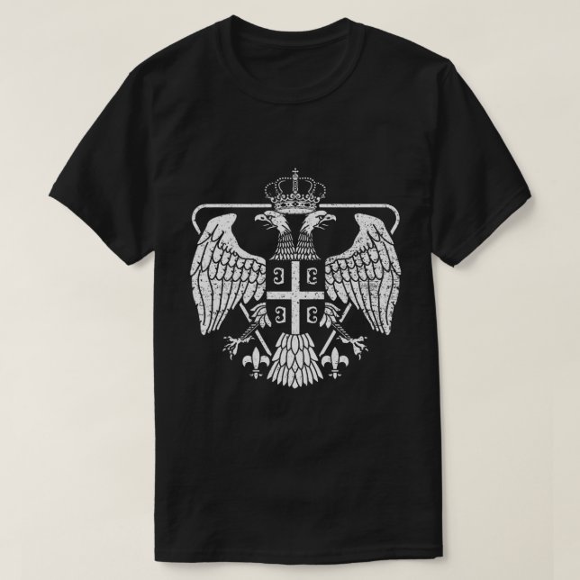 Serbiska Eagle Jackar om Arm T Shirt (Design framsida)