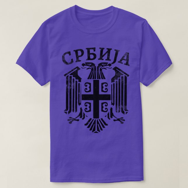 Serbiska Eagle Srbija 7 T Shirt (Design framsida)