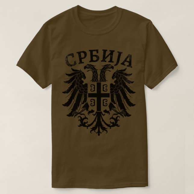 Serbiska Eagle Srbija 9 T Shirt (Design framsida)