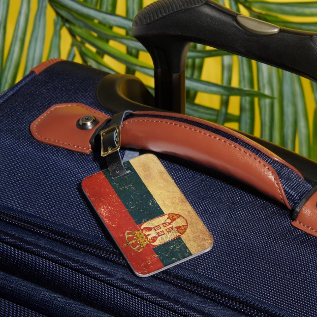 Serbiska Flagga Bagagebricka (Framsida Insitu 1)