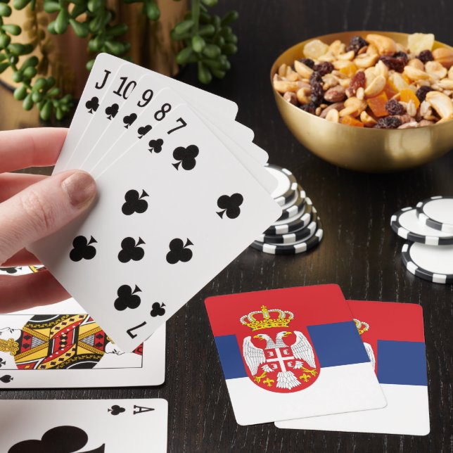 Serbiska flagga casinokort (På plats)