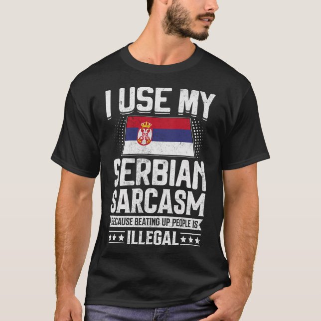 Serbiska Flagga för serber T Shirt (Framsida)