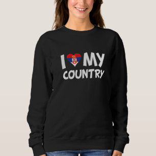 Serbiska Flagga Heart I Kärlek My Land Serbien T Shirt