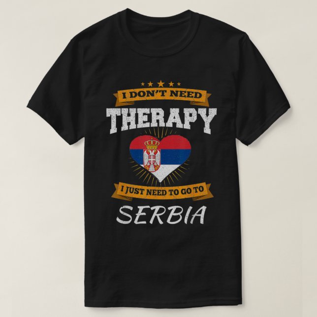 Serbiska Flagga I Serbien Flagga I Vacation I Funn T Shirt (Design framsida)