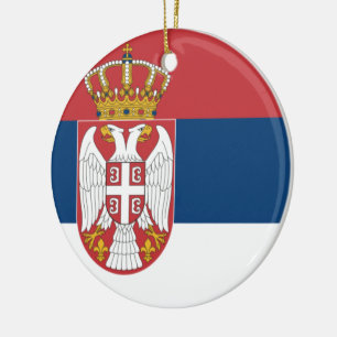 Serbiska Flagga Julgransprydnad Keramik