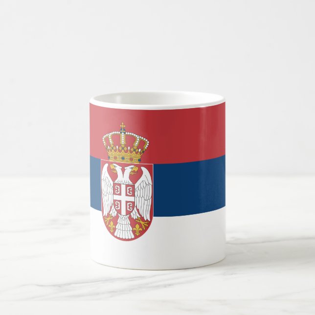 Serbiska Flagga Kaffemugg (Center)