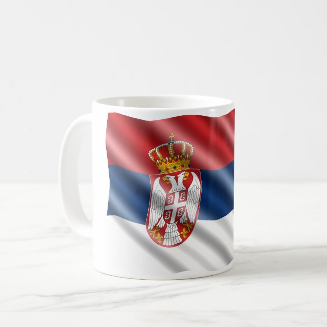 Serbiska flagga kaffemugg (Framsida vänster)