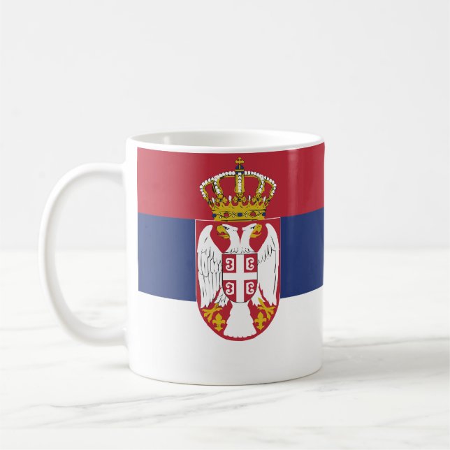 Serbiska Flagga Kaffemugg (Vänster)