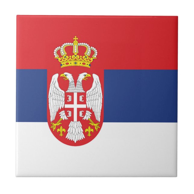Serbiska flagga kakelplatta (Framsidan)