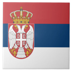 Serbiska Flagga Kakelplatta