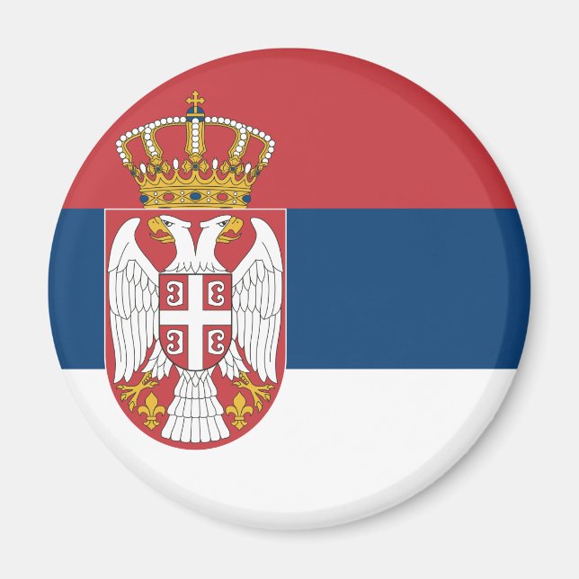 Serbiska Flagga Magnet (Framsidan)