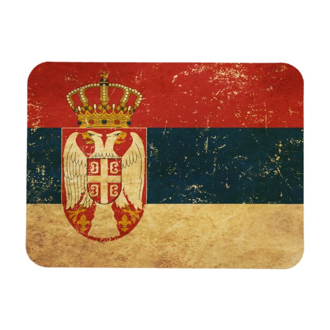 Serbiska Flagga Magnet (Horisontell)