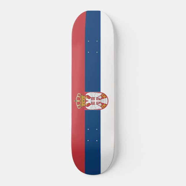 Serbiska Flagga Mini Skateboard Bräda 18,5 Cm (Framsida)