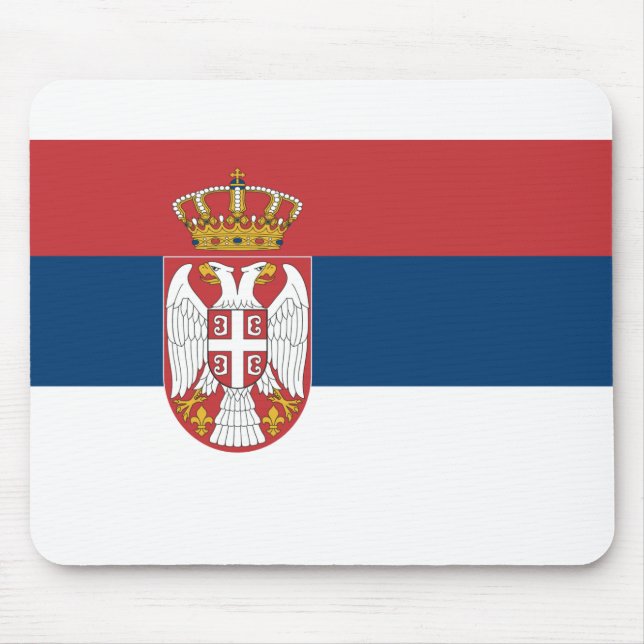 Serbiska Flagga Musmatta (Framsidan)