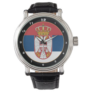 Serbiska Flagga och Serbien trendig mode /design Armbandsur