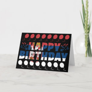 Serbiska Flagga Patriotic Birthday Kort